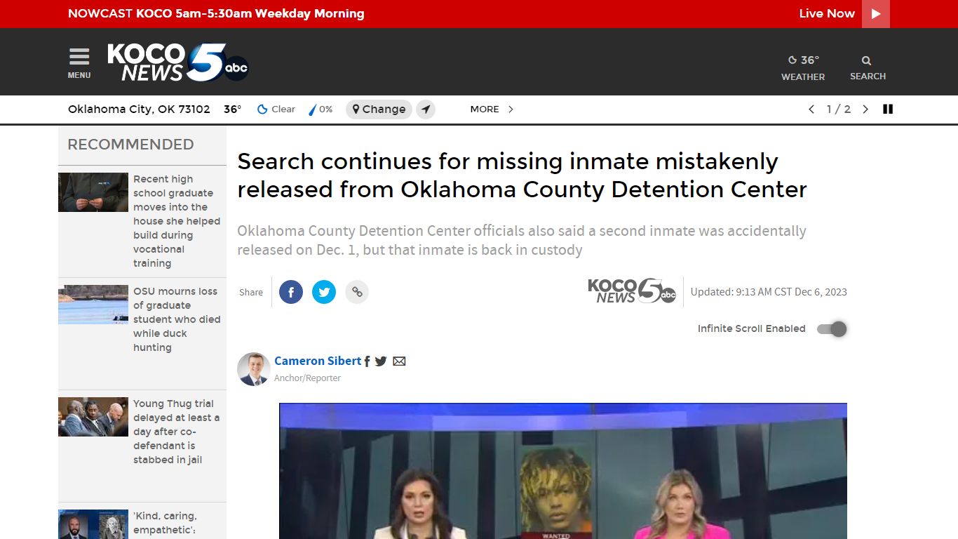 Oklahoma County jail mistakenly releases wrong inmate - KOCO 5 News